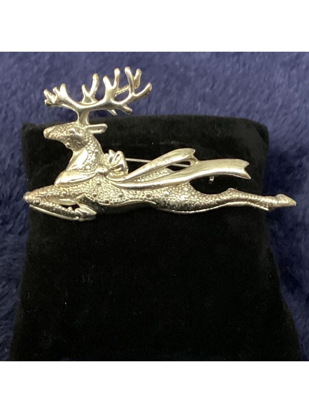 Danecraft Reindeer Brooch Pin One Size Silver Tone Christmas Jewelry 1725